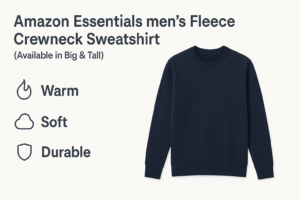Amazon Essentials mens Fleece Crewneck Sweatshirt (Available in Big & Tall)
